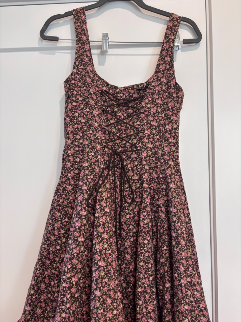 Vintage Betsey Johnson Brown Floral Corset Dress size 4 - Picture 2 of 6